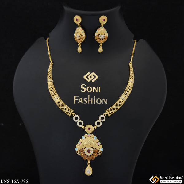 Decorative Design Gold Plated Necklace Set for Women - Style A786