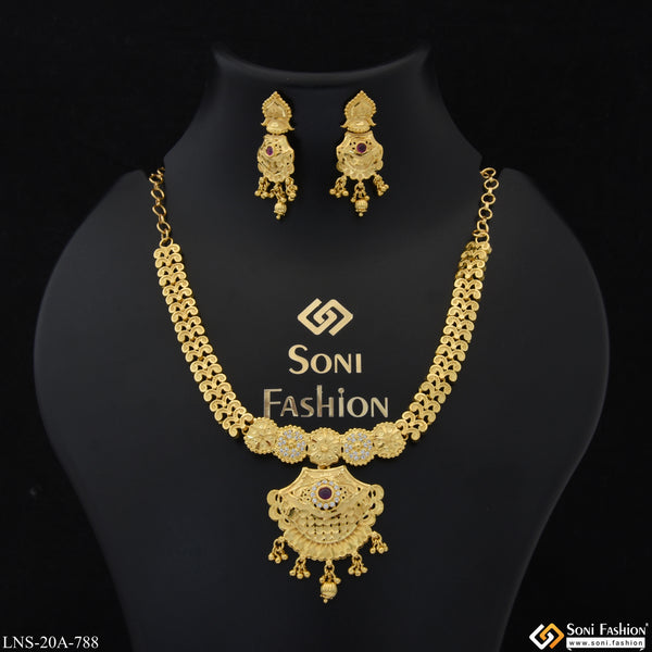 Glittering Design Gold Plated Necklace Set for Women - Style A788