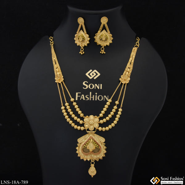 Beautiful Design Gold Plated Necklace Set for Women - Style A789