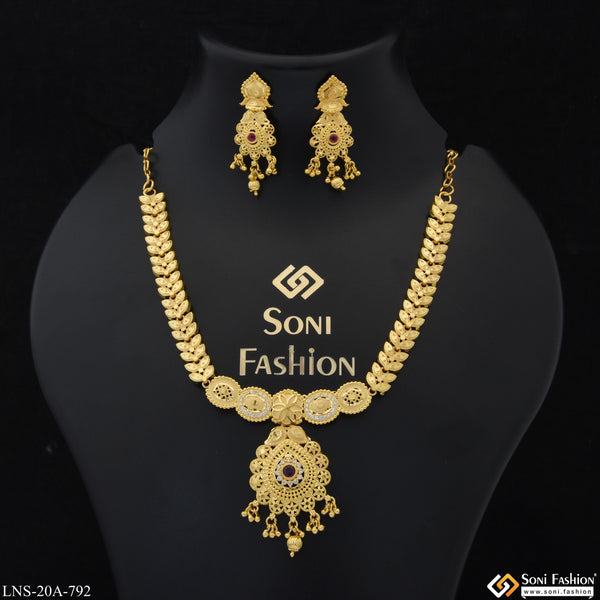 Sparkling Design Gold Plated Necklace Set for Women - Style A792