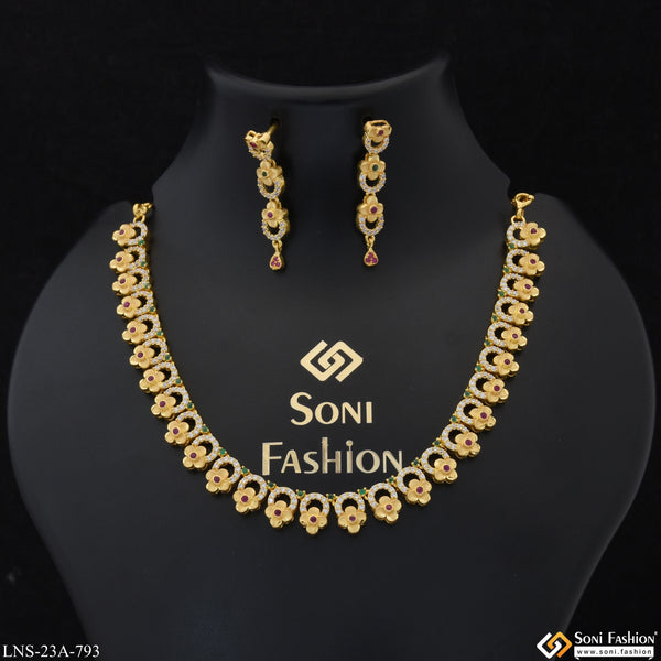 Magnificent Design Gold Plated Necklace Set for Women - Style A793