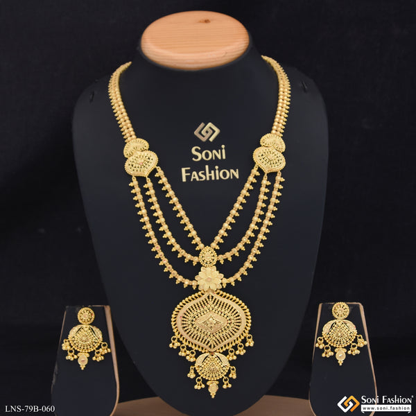 1 Gram Gold Plated High-Class Design Necklace Set for Women - Style B060