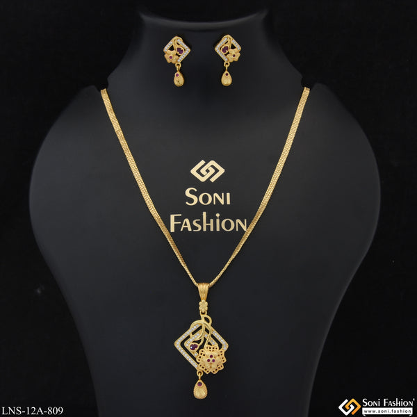 Superior Quality Gold Plated Chain Pendant for Ladies - Style A809