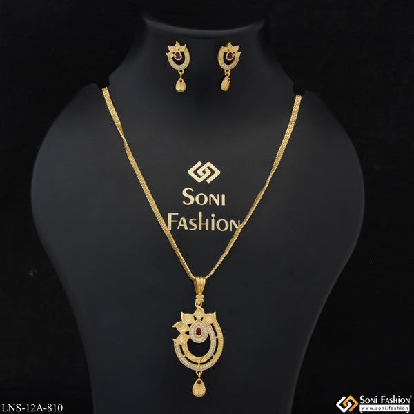 High-Class Design Gold Plated Chain Pendant for Ladies - Style A810