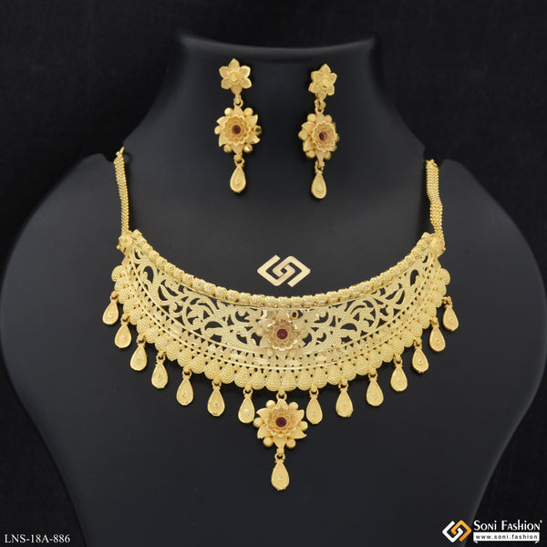 Fashionable Gold Plated Choker Necklace Set for Women - Style A886