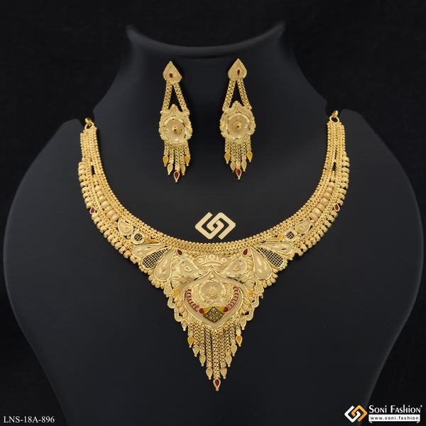 Glamorous Design Gold Plated Necklace Set for Women - Style A896