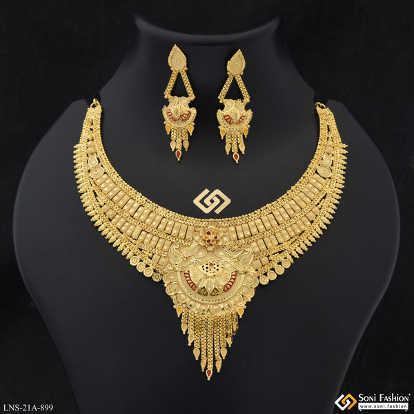 Eye-Catching Design Gold Plated Necklace Set for Women - Style A899