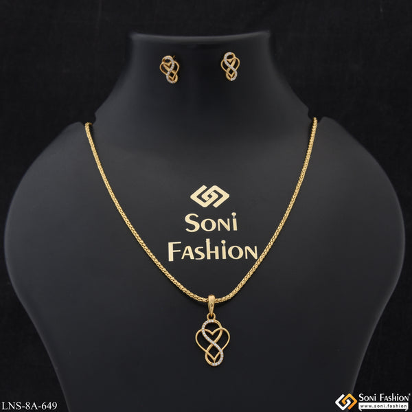 Fashion-Forward Fashionable Gold Plated Necklace Set for Lady - Style A649