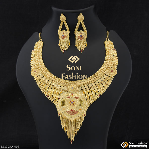 Artisanal Design Gold Plated Necklace Set for Women - Style A902