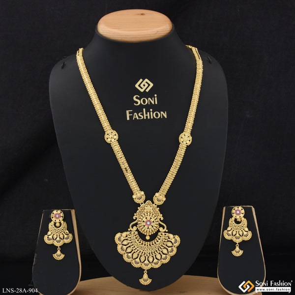 1 Gram Gold Plated Finely Detailed Necklace Set for Women - Style A904