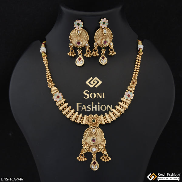 Beautiful Design Gold Plated Necklace Set for Women - Style A946