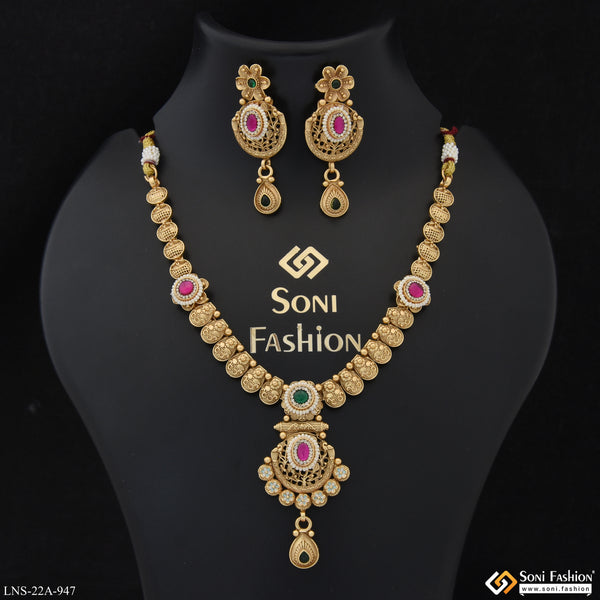 Graceful Design Gold Plated Necklace Set for Women - Style A947