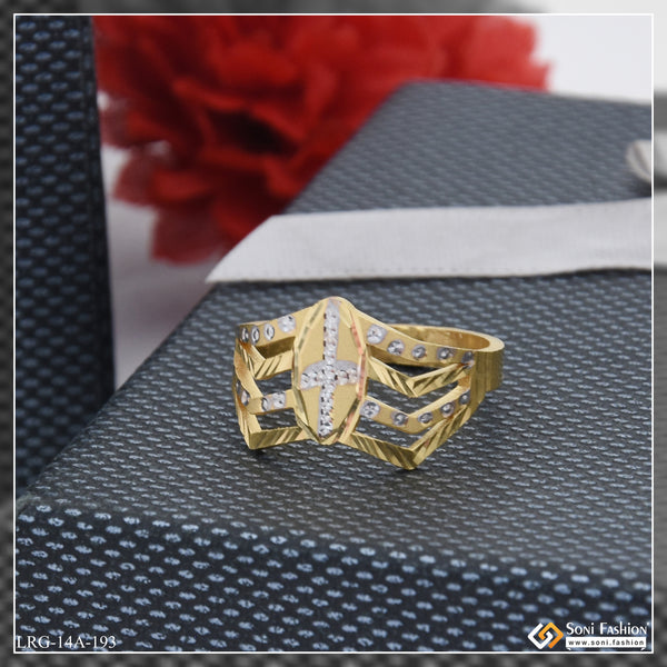 1 Gram Gold Plated High-Class Design Gold Plated Ring for Ladies - Style A193