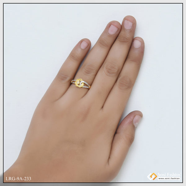 1 Gram Gold Plated Finely Detailed Ring for Ladies - Style A233