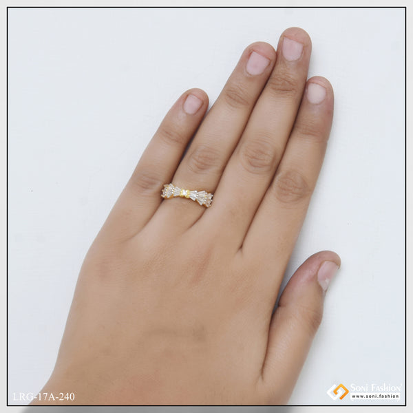 1 Gram Gold Plated Stunning Design Ring for Ladies - Style A240