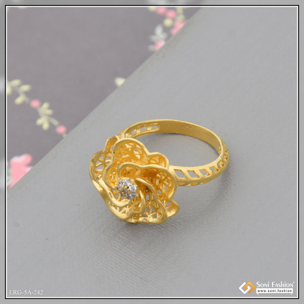 Exclusive Design Gold Plated Ring for Ladies - Style A242