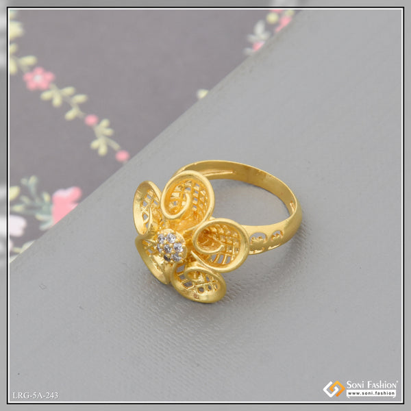 Eye-Catching Design Gold Plated Ring for Ladies - Style A243