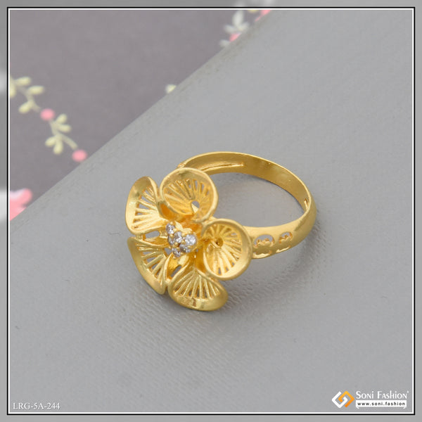 Eye-Catching Design Gold Plated Ring for Ladies - Style A244