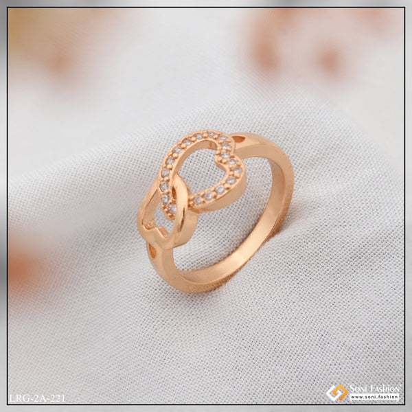 Heart Shape Beautiful Design Rose Gold Color Ring for Ladies - Style A221