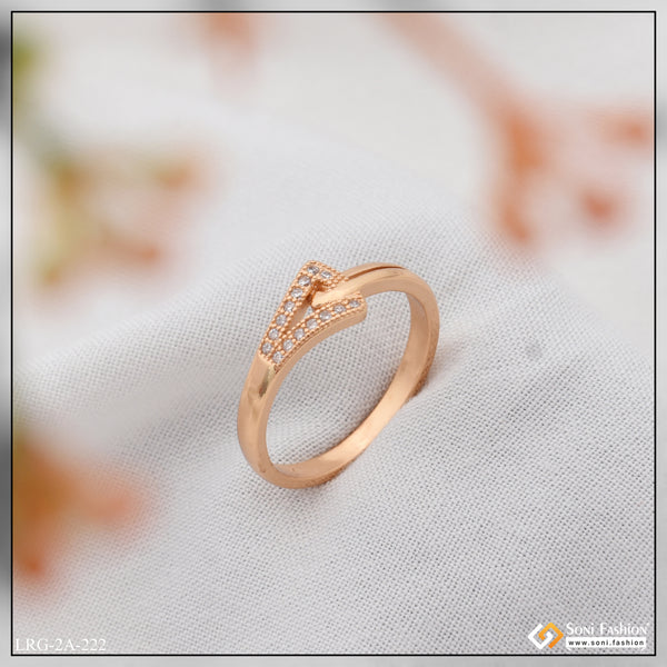 Unique Design Glamorous Design Rose Gold Color Ring for Ladies - Style A222