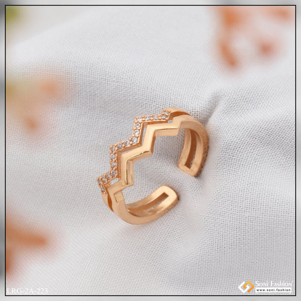 Graceful Design Stunning Design Rose Gold Color Ring for Ladies - Style A223