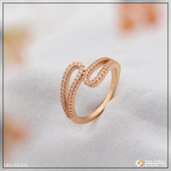 Casual Design Artisanal Design Rose Gold Color Ring for Ladies - Style A224