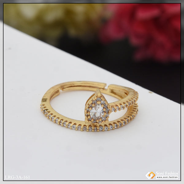 Cool Design with Diamond New Style Gold Plated Ring for Lady - Style LRG-161