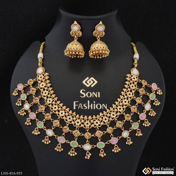 Latest Design Gold Plated Necklace Set for Women - Style A955