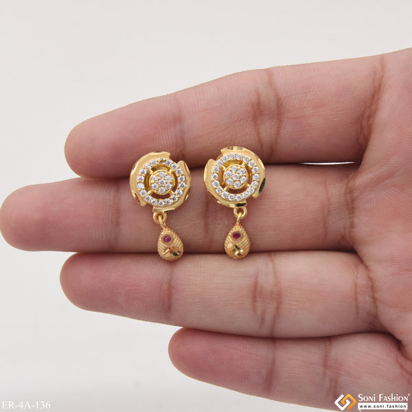 Latest Design Sparkling Design Gold Plated Earrings for Ladies - Style A136