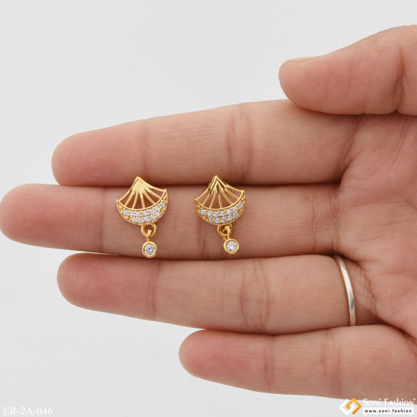 Latest Design with Diamond New Style Gold Plated Earrings for Lady - Style A046