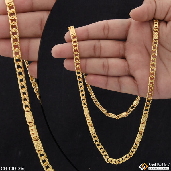 Link Nawabi Best Quality Durable Design Gold Plated Chain For Men - Style D036