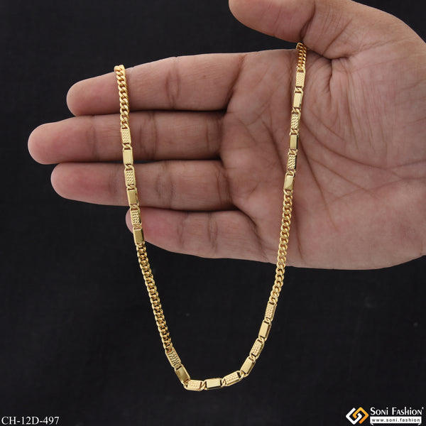 Linked  Excellent Design Gold Plated Nawabi Chain for Men - Style D497