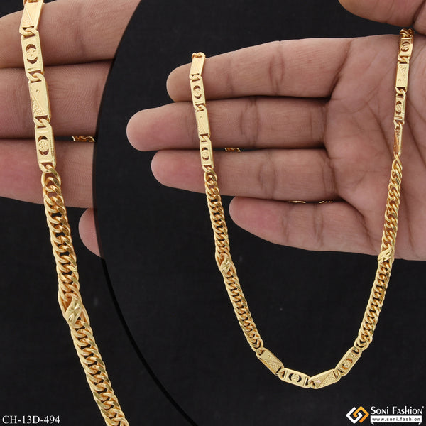 Linked Prominent Design Gold Plated  Nawabi Chain for Men - Style D494