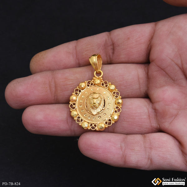 Lion Funky Design Gold Plated Pendant for Men - Style B824