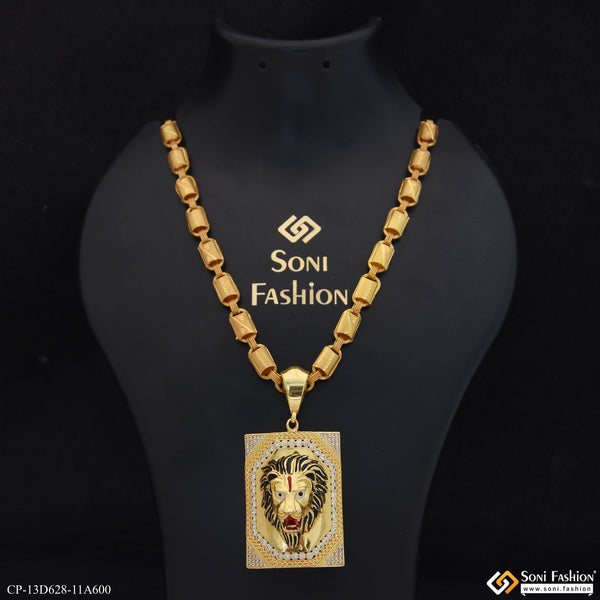 Lion Popular Design Gold Plated Pendant With Chain for Men (CP-D628-A600)