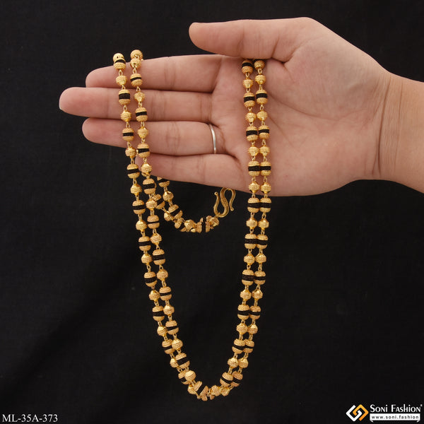 1 Gram Gold Plated 2 Line Latest Design Rudraksha Mala for Men - Style A373