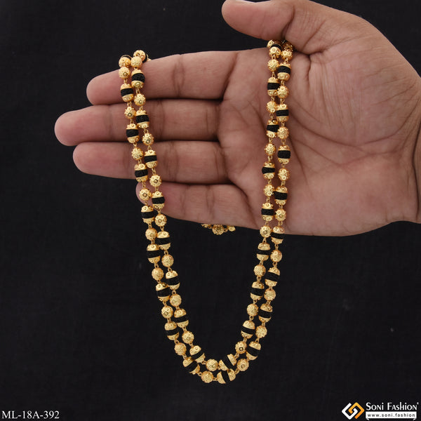 2 Line Attention-Getting Design Rudraksha Mala for Men - Style A392