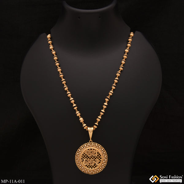 Jay Thakar With Diamond Gold Plated Rudraksha Mala With Pendant For Men - Style A011