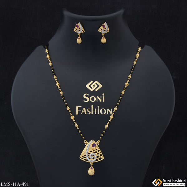 Magnificent Design Designer Gold Plated Mangalsutra Set for Women - Style A491