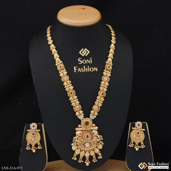 Magnificent Design Gold Plated Necklace Set for Ladies - Style A972