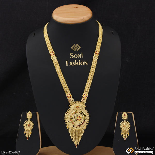 Magnificent Design Gold Plated Necklace Set for Women - Style A987