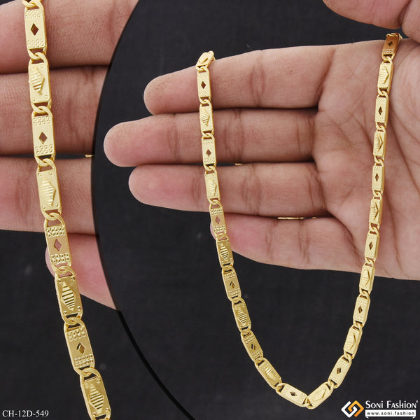 Artisanal Design Gold Plated Nawabi Chain for Men - Style D549