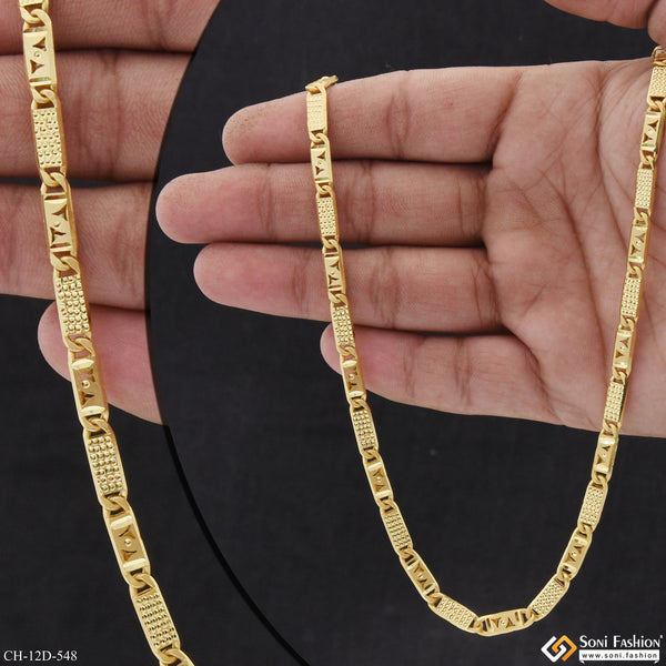 Elegant Design Gold Plated Nawabi Chain for Men - Style D548