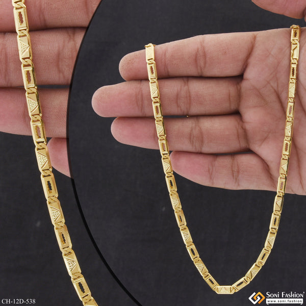 Distinctive Design Gold Plated Nawabi Chain for Men - Style D538