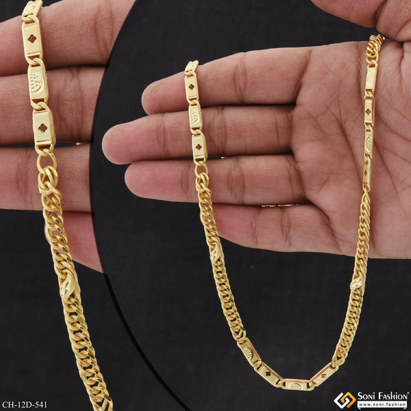 Hand-Crafted Design Gold Plated Link Nawabi Chain for Men - Style D541