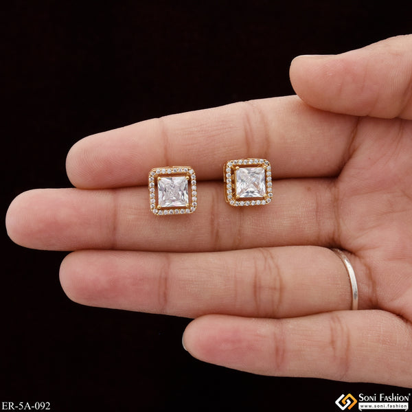 New Style with Diamond Stunning Design Gold Plated Earrings for Lady - Style A092