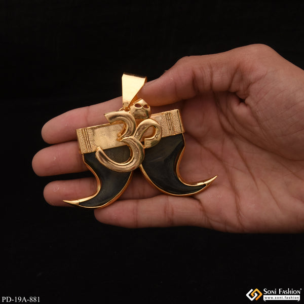 Om In Artificial Daul Artificial Chic Design Superior Quality Gold Plated Pendant - Style A881