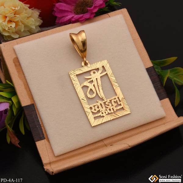 Maa Khodal Krupa Chic Design Super Quality Gold Plated Pendant for Men - Style A117