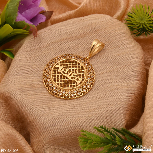 Mahadev with Diamond Latest Design High-Quality Gold Plated Pendant - Style A095