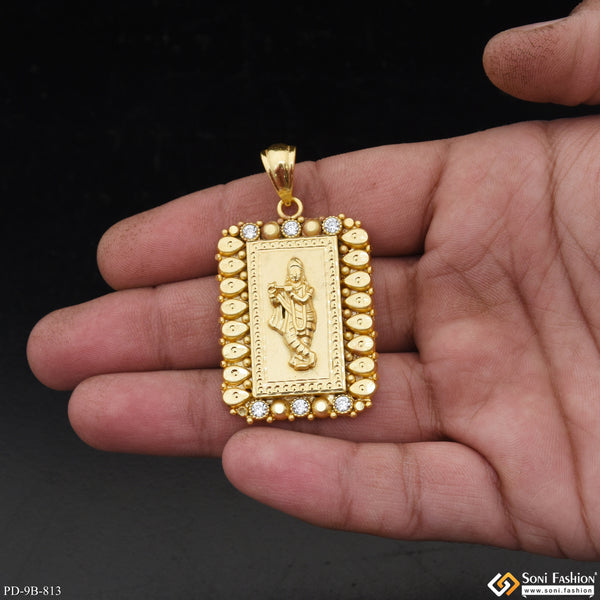 Krishna Glamorous Design Gold Plated Pendant for Men - Style B813